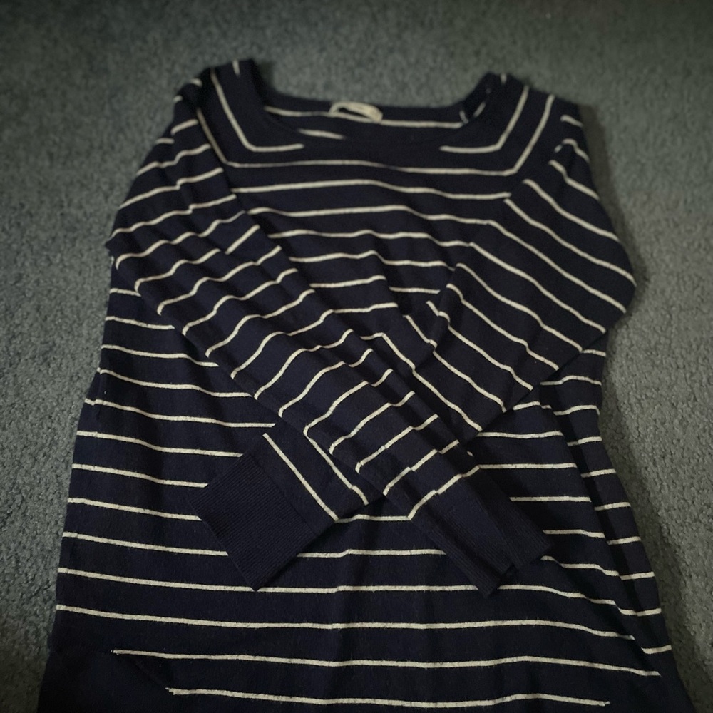 Pink Clover Striped Navy and White Tee